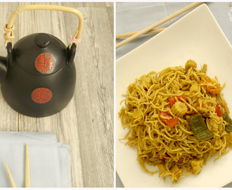 Comfort food: Rice noodles with chicken / Rizevi rezanci s piscancem
