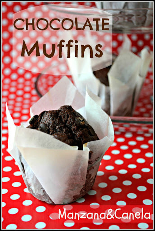 Auténticos muffins de chocolate superchocolateados