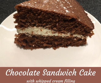 Chocolate Sandwich Cake with Whipped Cream