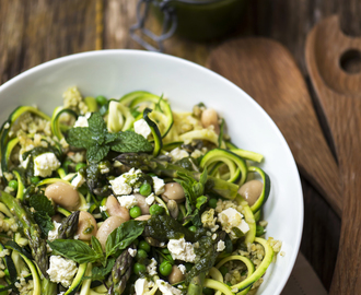Courgette and butter bean pesto salad recipe