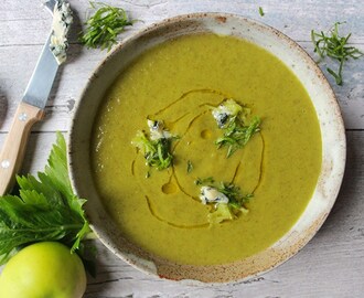 Celery, Apple and Blue Cheese Garden Soup