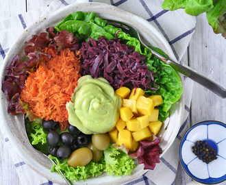 Rainbow Salad with creamy Avocado Dressing