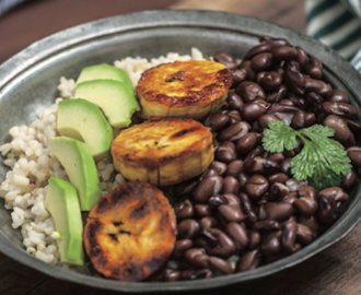 Cuban Brown Rice Bowl with Sweet Plantains
