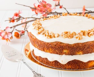 Healthy Carrot Cake with Yogurt Cream Cheese Frosting (video)