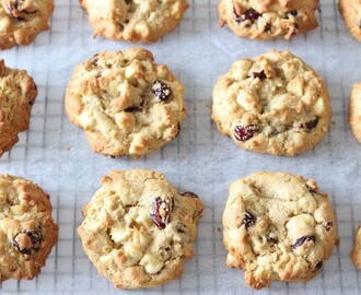 Cranberry, Coconut and White Chocolate Cookies | Gluten Free