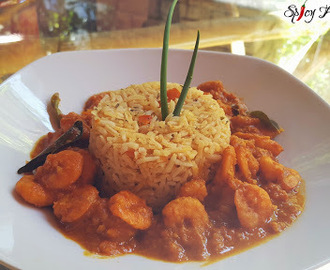 Prawns Curry and Spicy Rice