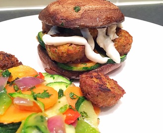 ❤️ Portobello falafel burger