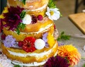 Naked Wedding Sponge Cake with Passionfruit Curd and Fresh Cream