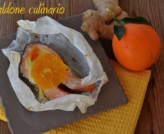 Salmone arancia e zenzero al cartoccio