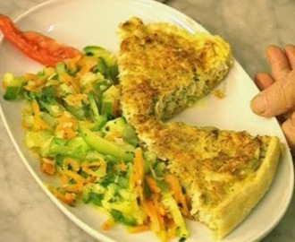 Receta: Tarta de pollo con verduras al vapor