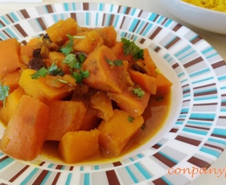 "Tajín" de calabaza y boniato /"Tajine" of pumpkin and sweet potato