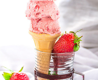 Homemade strawberry ice cream recipe | How to make eggless strawberry ice cream