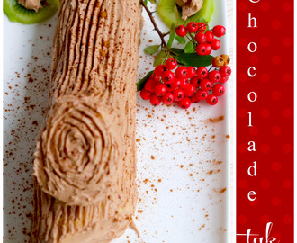 Chocolade tak/boomstam voor Kerst (Recept uit Portugal) cake/taart/dessert