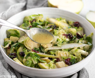 Warm Brussels Sprouts and Pear Salad