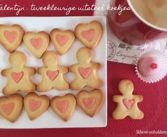 Valentijn : tweekleurige uitsteek koekjes