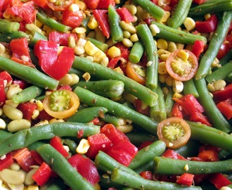 Corn, Bean and Pepper Salad in a Lime Oil Dressing