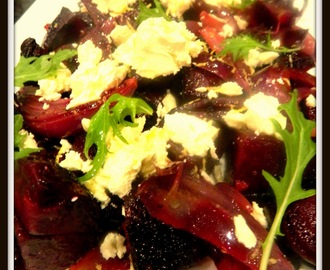 BEETROOT,RED ONION & FETA SALAD....BABY CARROT & BEAN SALAD WITH SUMAC