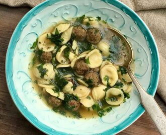 Meatball Soup with Pasta & Herbs (Cheat’s Gushbara) – updated