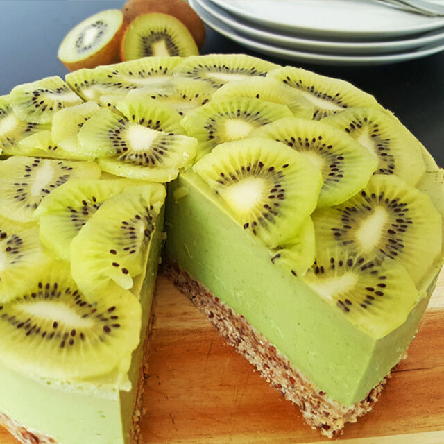 Kiwi avocado kwarktaart