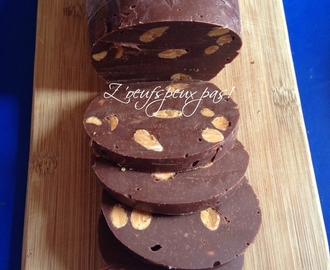 Fudge chocolat amande sans oeufs version boudin noir!