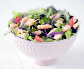 Garnalen salade met zwarte bonen