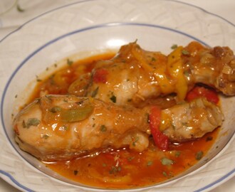 Jamoncitos de pollo en salsa cremosa de calabaza