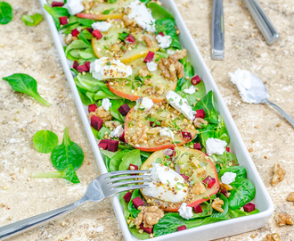 [Detox Salad] Feldsalat mit Thymian-Äpfeln, Ziegenfrischkäse und Walnüssen