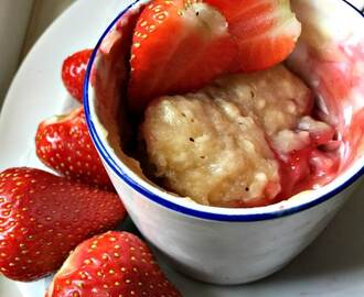 Strawberries and Cream Mug Cake