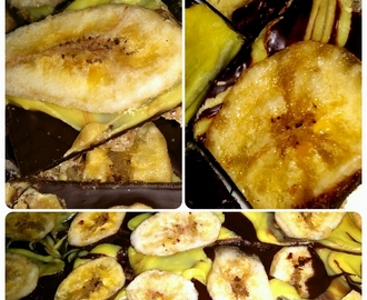 Banana candy bark / Friandises au chocolat et à la banane