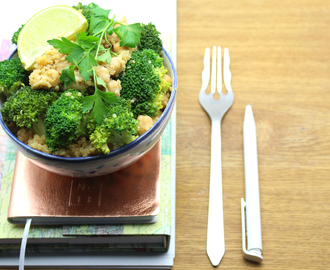 Easy Broccoli Salad with Chickpeas and Quinoa