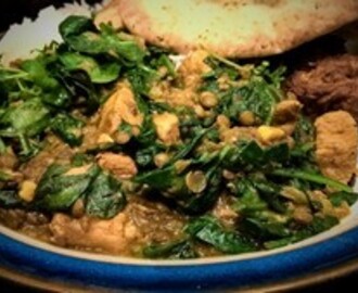 Hairy Bikers Chicken Curry with Lentils and spinach