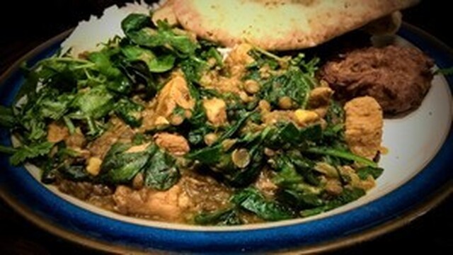 Hairy Bikers Chicken Curry with Lentils and spinach