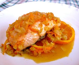 Receta de salmón al horno con naranja y miel