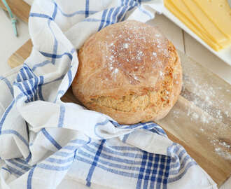 No knead bread recept in een pan
