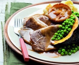 Dijon Beef Pot Roast with Yorkshire Puddings