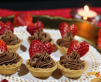Ganaché de chocolate | Tartaletas de chocolate y fresas para San Valentín