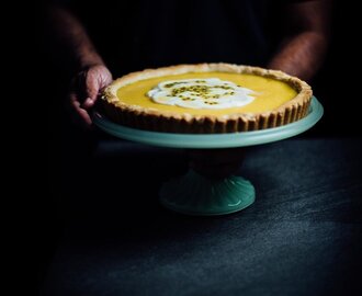 passion fruit and ginger tart