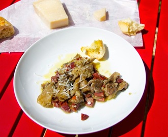 Garlic and serrano ham mushrooms (Thermomix and conventional recipe)