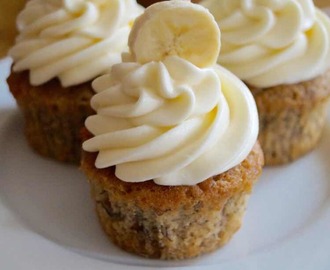Små, sunde, banancupcakes 