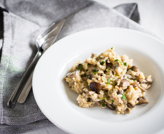 Mushroom risotto with truffle oil