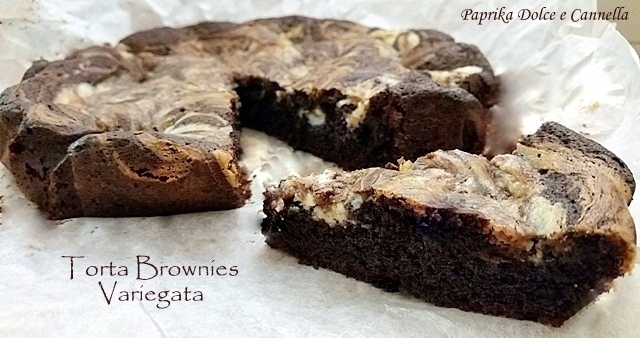 Torta Brownies Variegata (Cioccolato Fondente e Philadelphia)