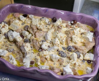 Krämig kyckling med oliver och fetaost
