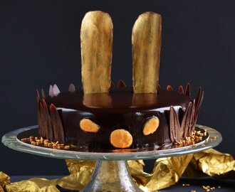 Nyuszi mousse torta – mákos vanília mousse torta tükörglazúrral