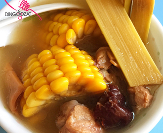 Sugarcane Sweet Corn Pork Ribs Soup ~ Pressure Cooker Recipe 竹蔗玉米排骨汤 - 清润，清热解毒