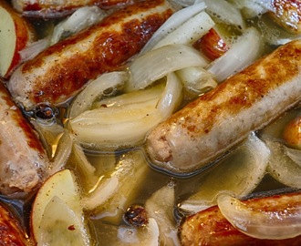 Slow cooker sausage and cider casserole