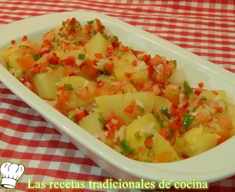 Receta fácil de ensalada de patatas con vinagreta de verduras