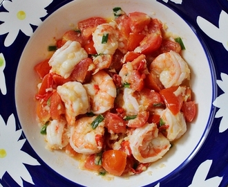 Garlic Buttered Prawns With Cherry Tomatoes (Master Chef)