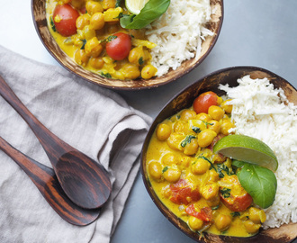 Vegetarisk curry bowl med kikärtor