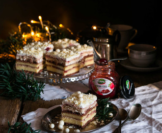 Świąteczne ciasto truskawkowo – cytrynowe bez pieczenia