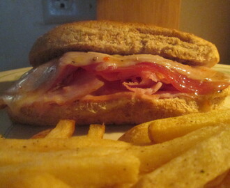 Baked Ham, Salami, and Provolone Mini Sub w/ Baked Fries